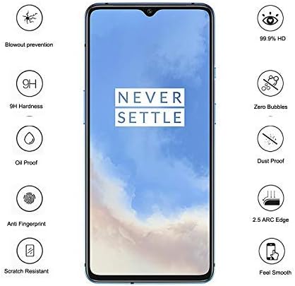 Urspasol for OnePlus 7T Case - Tempered Glass Screen Protector, Heavy Duty Armor Bumper Cover with Ring Holder (Black)