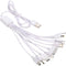 10 in 1 Universal Multifunction Cable, Fit USB Charger Cell Mobile Phone MP4 Zaf White
