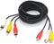 10FT RCA Audio/Video Composite Cable, DVD/VCR/SAT, Yellow/White/Red Connectors, 3 Male to 3 Female