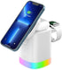 Wireless Charger 3 in 1 Charging Station, QC3.0 15W Cube Charger for Smart Watch and Earbuds