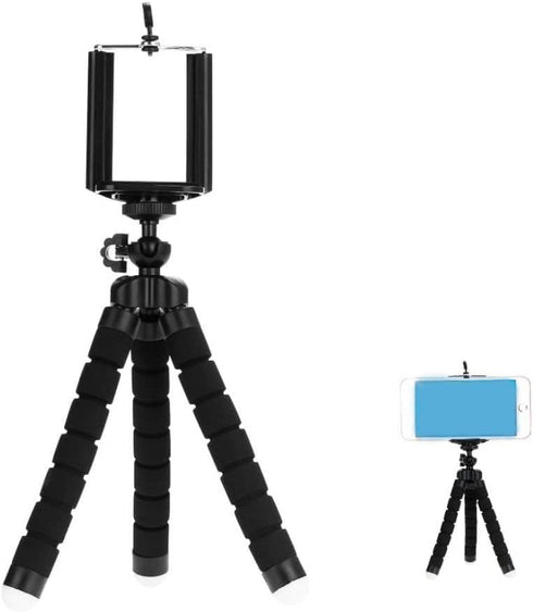 AKOAK Mini Camera Tripod, Portable and Flexible Tripod with Cell Phone Holder Clip,