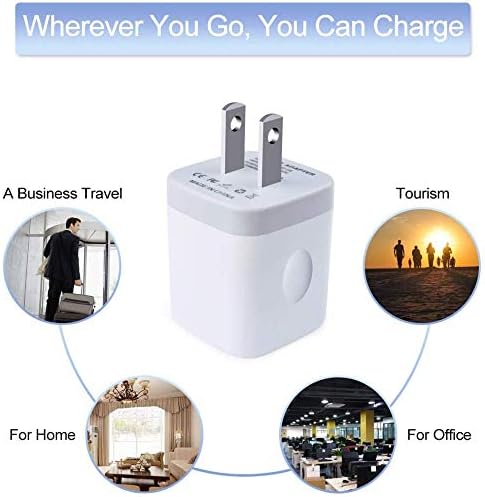 USB Wall Charger 3Pack, 2.1A Dual Port Charging Adapter, Compatible with iPhone 16 15 14 13 12 11 Pro Max, Samsung