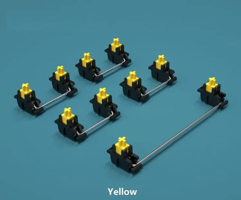 GATERON Plate Mounted V2 Stabilizer for 60% Mechanical Keyboard, Satellite Switch 7U 6.25U 2U (Yellow)