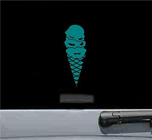 JS Artworks Ice Cream Cone Vinyl Decal Sticker (Teal)