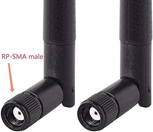 Bingfu Dual Band Wifi Antenna 2.4GHz 5GHz 3dBi MIMO RP-SMA Male (2-Pack) with 12 inch u.fl to RP-SMA Cable