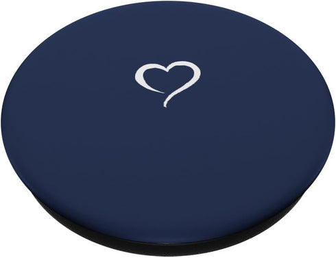 Navy Blue Hand Drawn Heart Minimalist Love PopSockets Standard PopGrip