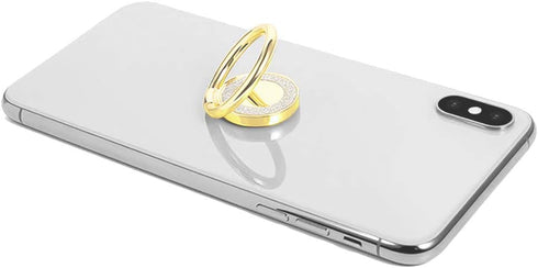 Glitter Bling Bling Phone Ring Holder, Sparkle Kickstand, Cell Phone Finger Ring Grip for Almost All Phones (Gold)