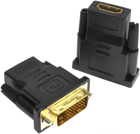 KUJOBUY DVI-I Dual-Link Male to HDMI Female Adapter, 1080p Converter for PC, Playstation, TV, Gold-Plated