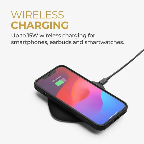 HALO Black Wireless Charging Pad - Fast and Elegant Design