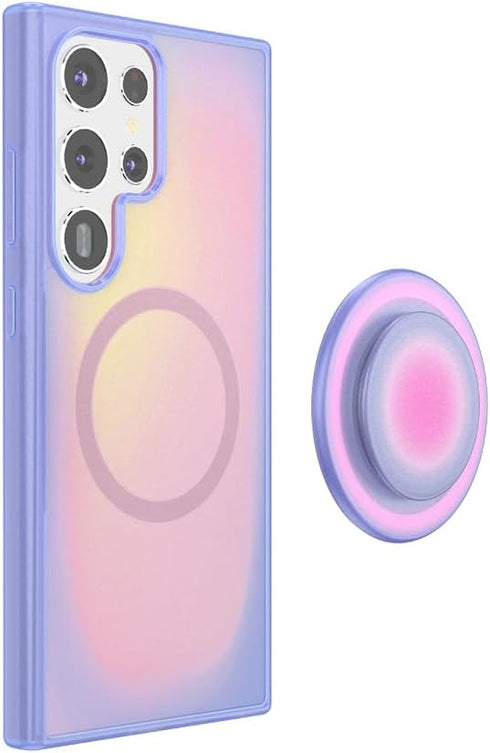PopSockets S24 Samsung Galaxy Ultra Phone Case Compatible with MagSafe, Purple - Aura