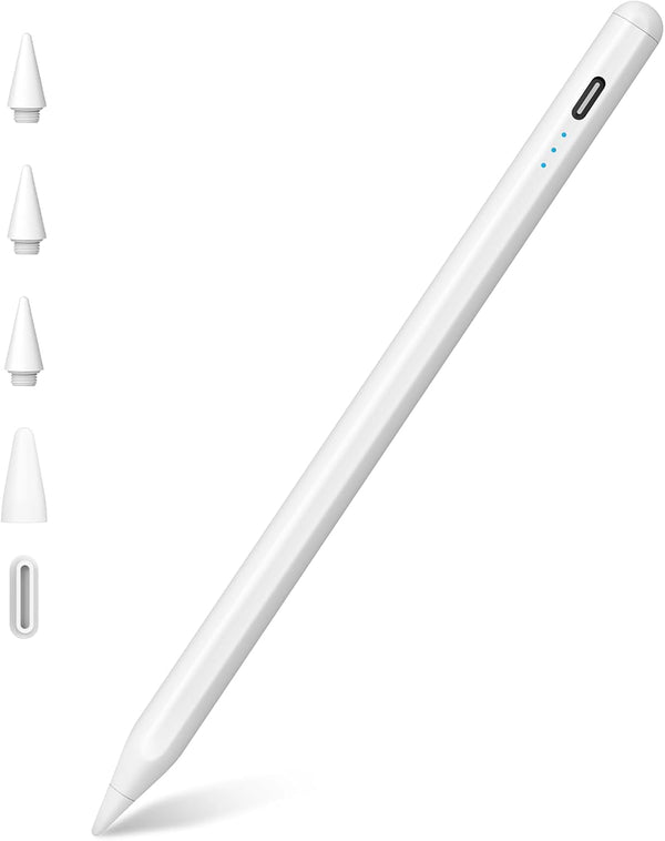 Stylus Pen for iPad (2024-2018), Pencil with Palm Rejection, Compatible with iPad Air 11"/13"(M2)/5/4/3, Pro 11"/13",