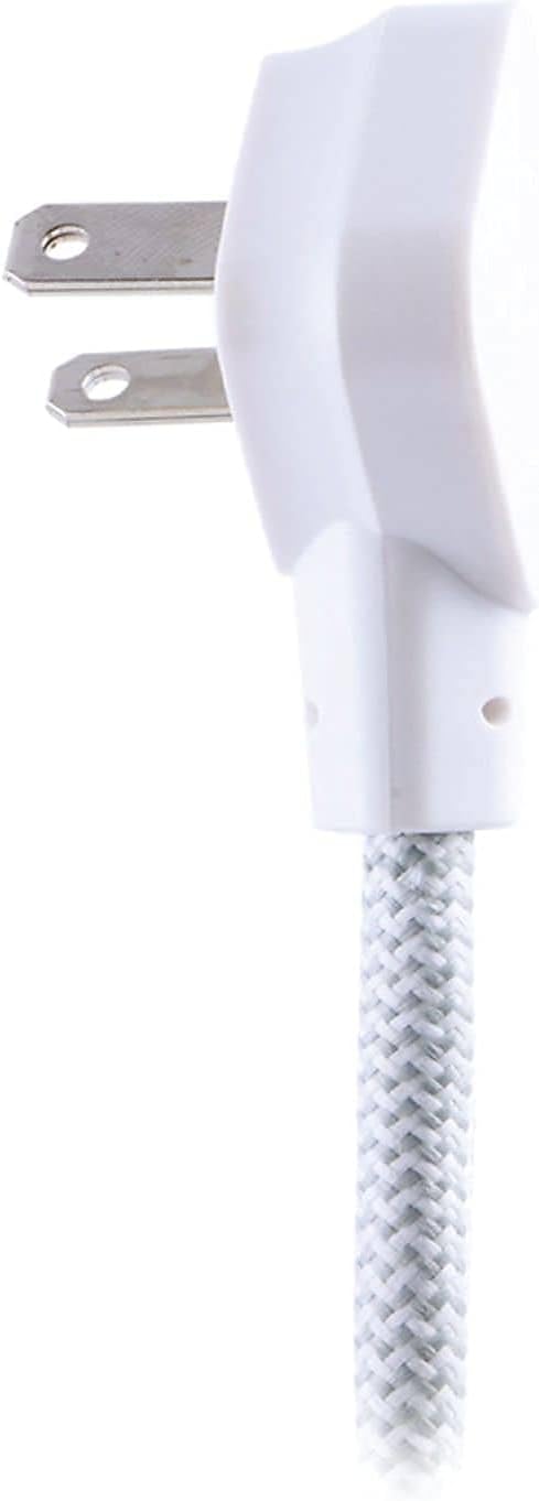 Cordinate Designer 1-Outlet 2-USB Charging Extension Cord - Gray Braided D cor Fabric Cord, 10 ft