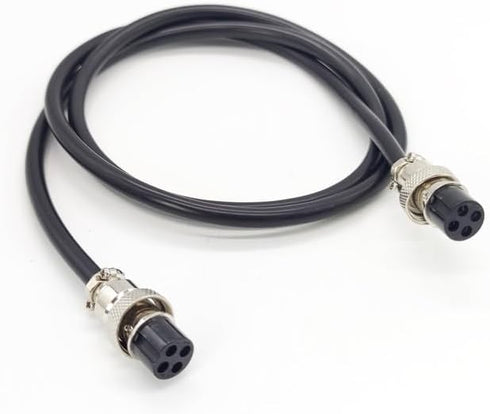 3.28 ft GX16 4 Pin Double Female Head Aviation Cordset, GX16 4Pins Female to Female Connector Electrical Cable Panel Mount Circular Metal Aviation Adapter Cordset for Ships 20AWG (1meter)