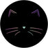 Rainbow Cat Face Black PopSockets Swappable Grip
