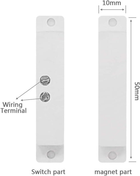 4 Sets NC Wired Door Alarm Magnetic Contact Sensor with Double Side Tape
