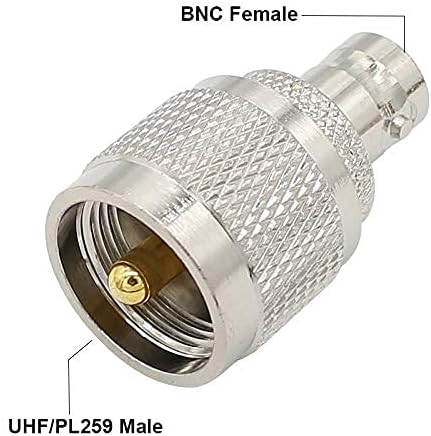 PL259 to BNC Adapter Kit, Male Female 4 Type RF Coax Coaxial Connector for Antennas and Wireless LAN Devices