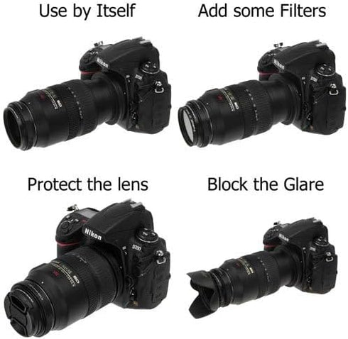 Fotodiox 67mm Macro Reverse Ring Filter Kit for Nikon F-Mount Cameras - Includes UV Filter, Aperture Control Adapter,