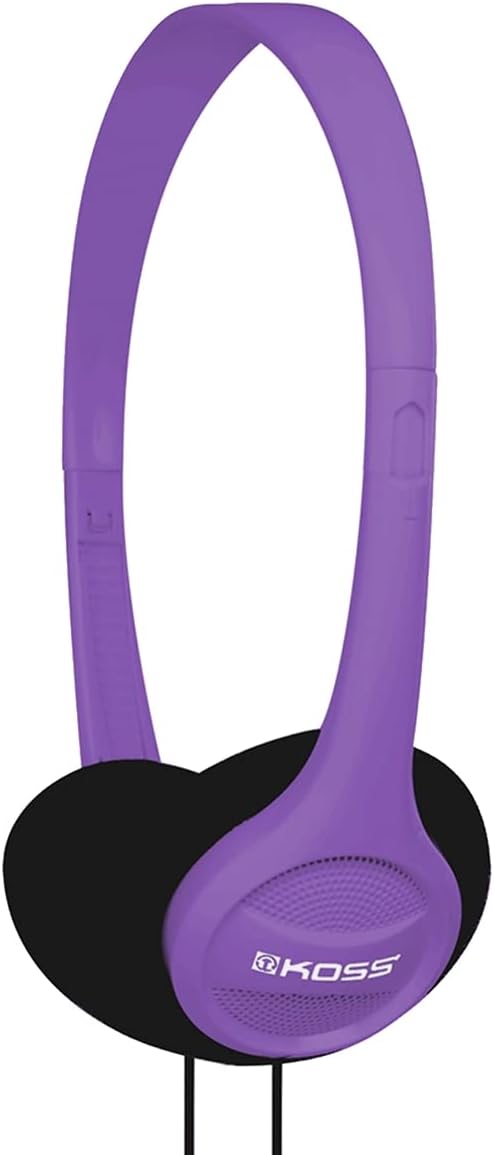Koss KPH7V Violet Portable On-Ear Headphones with Adjustable Headband - Perfect for On-the-Go Listening!