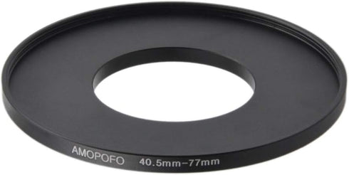 40.5 to 77mm Metal Step Up Ring Adapter for Canon, Nikon, Sony, Fuji Camera Lenses & UV, ND, CPL Filters, CNC Machined