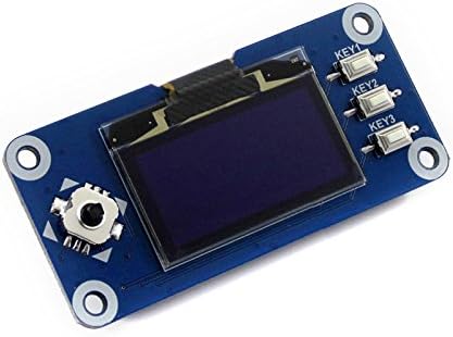 1.3 Inch OLED Display HAT for Raspberry Pi 5/4/3/Zero, 128x64 Blue Screen
