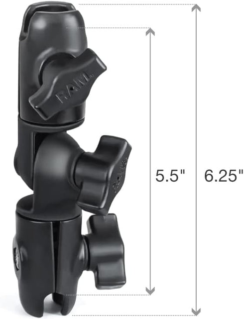 RAM MOUNTS 1" 360 180 RAP-B-200-2U Swivel Double Socket Arm, B Size Ball Articulating Mount with Rotation and Ratchet