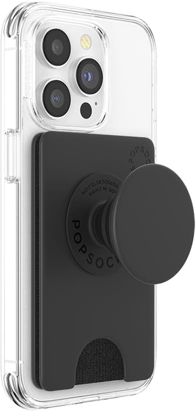 PopSockets Phone Wallet - Black, Phone Card Holder, No Grip Wallet