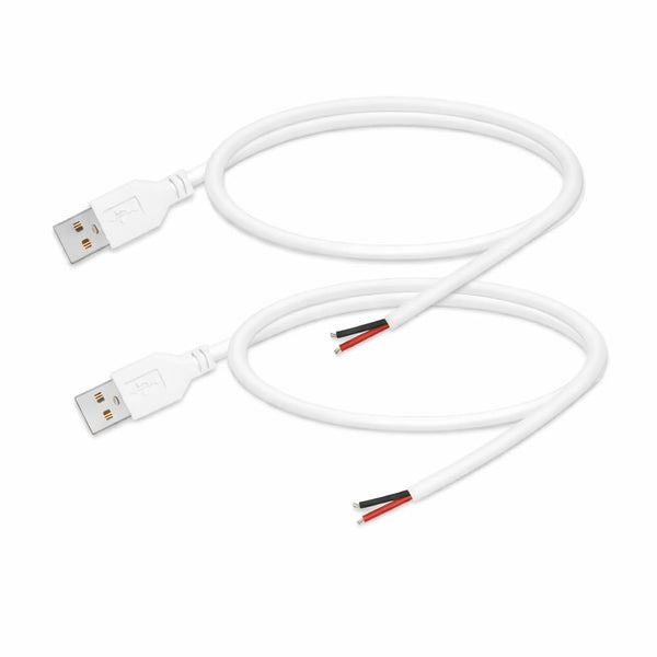 WMSDGZAI 24AWG USB 2.0 Male 2 Pin Bare Wire Pigtail Cable, 5V 2A