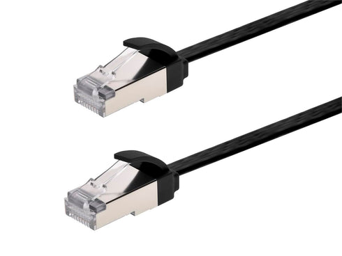 Monoprice Cat6A Ethernet Patch Cable - Slim Flat U/FTP 32AWG Molded Boot