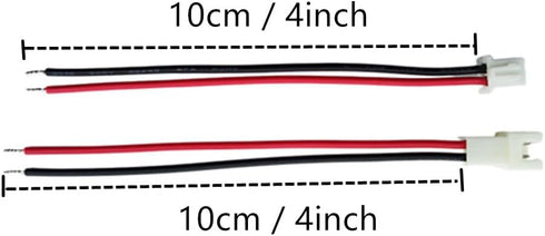 JST-XH 2.54mm 1S 2 Pin Balance Plug Lead Socket, Male and Female Connector with 22awg 10cm Silicone Wire Cables
