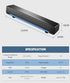 Yoidesu 3.5mm Soundbar,USB Wired SoundBar,Music Player with Bass Surround,Stereo USB Powered Mini Soundbar Speakers