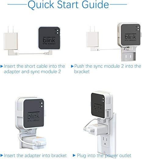 Outlet Wall Mount for Blink Sync Module 2, Mount Bracket Holder for Blink Outdoor Camera, No Messy Wires - 2 Pack