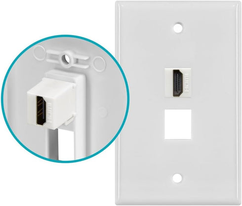 Monoprice 106852 Keystone Jack HDMI Female to Female Coupler Adapter - White