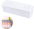HOMSFOU Power Strip for Desk Organizer with Lid, Wire Organizer Power Strip Cover for Cable Management, White Box