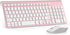 J JOYACCES Wireless Keyboard Mouse, Compact Ultra Slim 2.4G for Windows, Computer, Desktop, PC, Laptop (Pink)