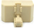 Modular Telephone Splitter Adapter RJ11 6P4C, 3-Way Line Socket Triplex Divider Connector, Beige (Pack of 2)