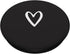 White Heart Love Black PopSockets Swappable PopGrip