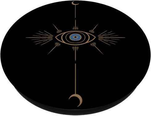 Minimal Half Moon Blue Evil Eye Galaxy Space Spiritual Gift PopSockets Standard PopGrip