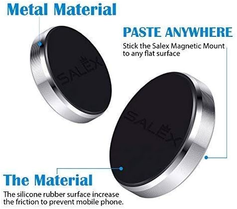 Magnetic Phone Mounts 2 Pack with 3M Adhesive - Black Flat Cell Phone Holder for Car Dashboard, Truck, Wall, Mirror,