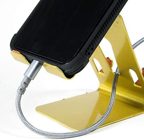 CoverON Metal Phone Stand, Universal Cell Phone Holder for Desk, Compatible with iPhone, Android, Galaxy - Gold