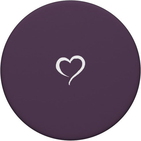 Plum Purple Hand Drawn Heart Minimalist Love: PopSockets Swappable PopGrip