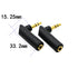 3.5mm Angle Male to Female Audio Adapter, 90 Degree Right Angle Gold-Plated TRS Stereo Jack Plug for Headset, Tablets