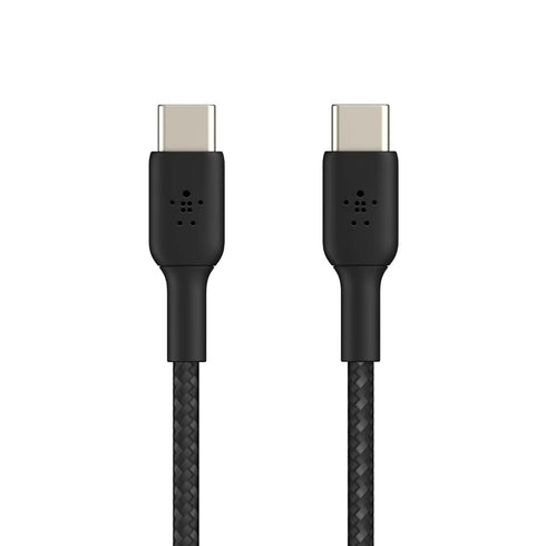 Belkin BoostCharge 1M Braided USB-C to USB-C Cable - Black for iPhone 15, Galaxy S23, Pixel 7, iPad Pro & More.