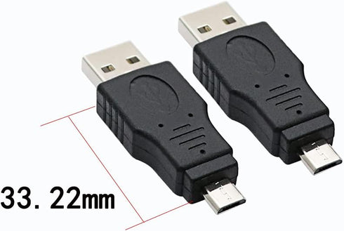 USB 2.0 Adapter A Male to Micro Male, Black (3 Pack) USB A Male to Micro Male Adaptor