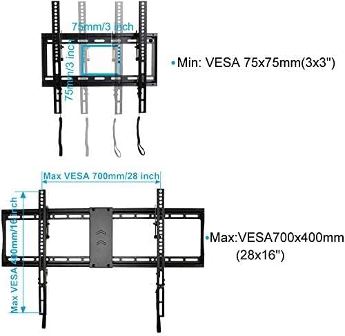 VideoSecu Tilt TV Wall Mount Bracket for Most 23"-85" LCD LED UHD Plasma TVs with Magnetic Stud Finder