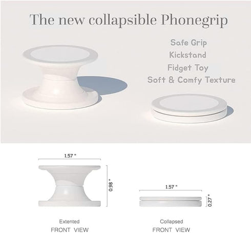 Collapsible Phone Bracket - 360° Rotary Grips for Phones & Tablets (3 Pack) - White Heart Rose Gold
