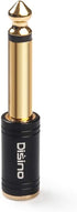 Disino 1/4" Mono to 1/8" Stereo Adapter, New Upgrade Gold-Plated 6.35mm TS Male Jack to 3.5mm TRS Female Stereo Adapter for Headphone, Amp Adapte, Black - 1 Pack