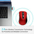 memzuoix 2.4G Wireless Mouse, 1200 DPI Mobile Optical Cordless Mouse with USB Receiver, Portable Computer Mice for Laptop, PC, Desktop, MacBook, 5 Buttons, Red