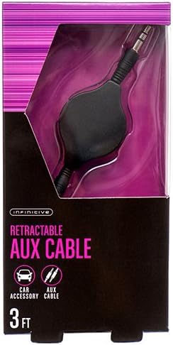 Black Retractable Auxiliary Cable