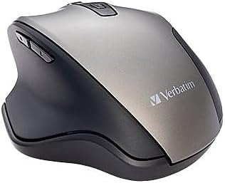 Verbatim Silent Ergonomic Wireless Blue LED Mouse - Graphite by Verbatim