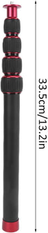Cunyuer LR-255 13.2-42.5in 5 5kg, Camera Monopod, Extension Pole, Section Aluminium Alloy, Black, Supports Compatible
